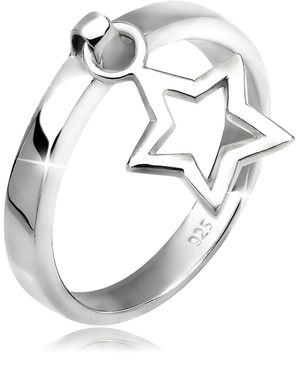 Elli Jewelry Ring Stern Anhänger - Grau