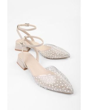 Shoeberry Rhea Skin Skin Stein Babet Für Damen - Weiß