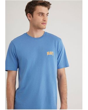 Mavi T-Shirt Mit Logo-Print, Reguläre Passform -70874 Für Herren - Blau