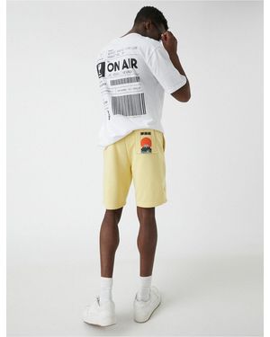 Koton Bedruckte Shorts Mit Gesäßtasche Für Herren - Weiß
