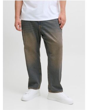 Jack & Jones Tapered Fit Jeans Große Größen Jjimike Jjoriginal Sq 083 Ln Pls Tapered Fit Jeans Für Herren - Grau