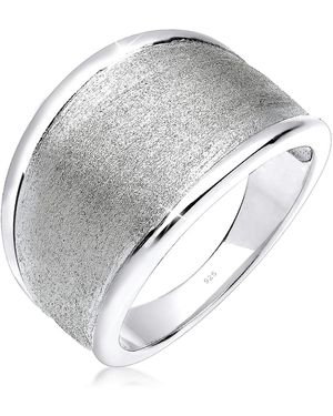 Elli Jewelry Ring Basic Matt Statement Trend Aus 925 Sterling Silber Für Damen - Grau