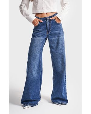 its basic Dunkelblauer Palazzo-Fit-Denim – 17W45, Lockerer Schnitt Für Damen