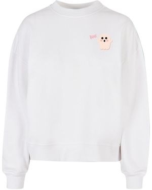 Merchcode Halloween Boo Ghost Crewneck Für Damen - Weiß