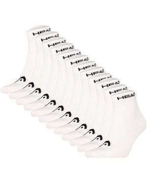 Head Quarter Socken, 12Er Pack Elements All Sport Quarter, Logo, Einfarbig - Weiß