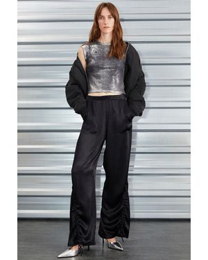 Grimelange Schwarze Hose Mit Weitem Bein Und Bindedetail Von Patsy