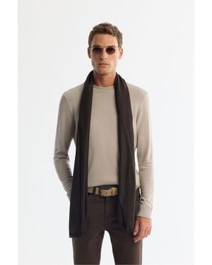 AVVA Nerzfarbener Strickpullover Mit Rundhalsausschnitt Und Viskose B 005021 Für Herren - Schwarz