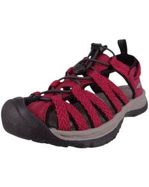 Keen Trekking Sandalen Sandalen Wanderschuhe Whisper 1030554 Beaujolais/ Polyester Mit Ev Für Damen - Rot