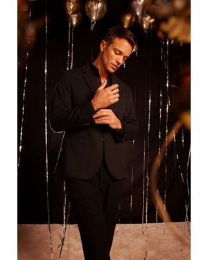 Defacto Slim Fit Slim Fit Gefütterte Blazerjacke Für Herren - Schwarz