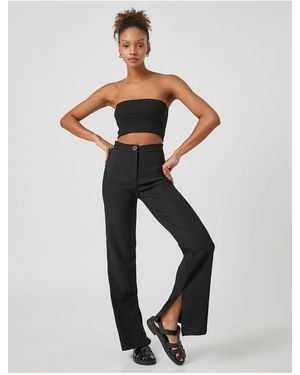 Koton Hose Mit Spanischem Bein Und Kordelzug Und Hoher Taille – Schlitz Für Damen - Weiß