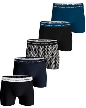 Björn Borg Boxershorts, 5Er Pack Cotton Stretch Boxer Baumwolle, Logobund Für Herren - Blau