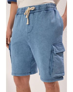 Trendyol Cargo-Taschenausschnitt-Shorts Und Bermudas – Tumbled/Puffy-Effekt Für Herren - Blau
