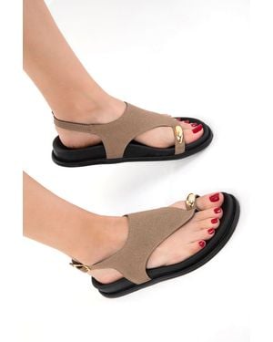Soho Nerz Wildleder Sandalen Für Damen - Pink