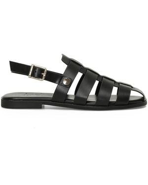 İnci Inci Schwarze Flache Sandalen Für Damen
