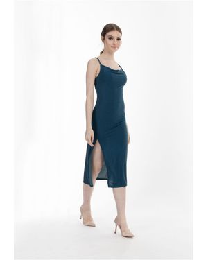 myMo Trägerkleid Midi Für Damen - Blau