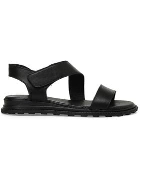 İnci Inci Schwarze Flache Sandalen Für Damen