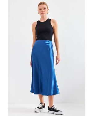 Bigdart 15806 Modell Satin Saks Rock Für Damen - Blau