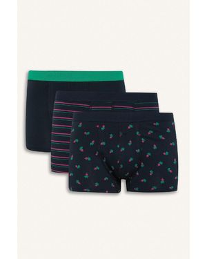 Defacto E2925Ax25Sp Modell 3-Teiliges Boxerset – Bedruckt Für Herren - Blau