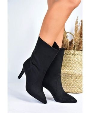 Fox Shoes Stiefel Aus Schwarzem Wildleder 02 Für Damen
