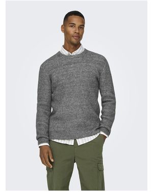 Only & Sons Strickpullover Onstegan Pullover Für Herren - Grau