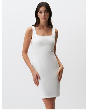 Jimmy Key Weißes Basic-Minikleid Mit Riemchen Und Eckigem Kragen Für Damen