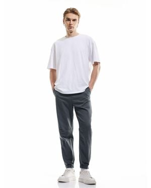 Koton Chino-Jogginghose Aus Baumwolle Mit Schnürung Und Taschen Für Herren - Blau