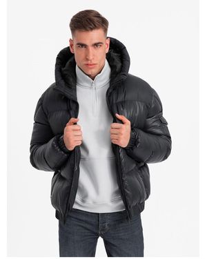 Ombre Warme Pufferjacke Mit Bündchen V1 M Für Herren - Schwarz