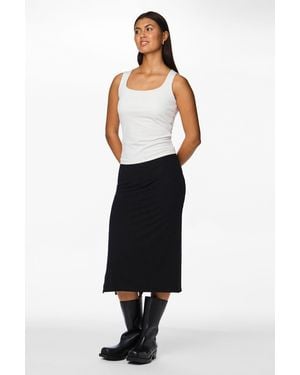 Pieces Pckylıe Midirock Für Damen - Schwarz