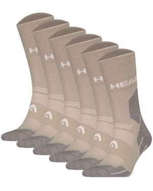 Head Wandersocken, 6Er Pack Hiking All Climates Crew, Sportsocken, Logo - Braun