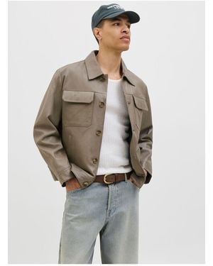Jack & Jones Lederjacke Lederjacke Für Herren - Natur