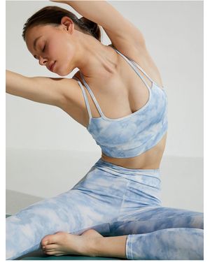Koton Yoga-Bh Mit Kreuzträgern, Ohne Bügel, Ohne Polsterung Für Damen - Blau