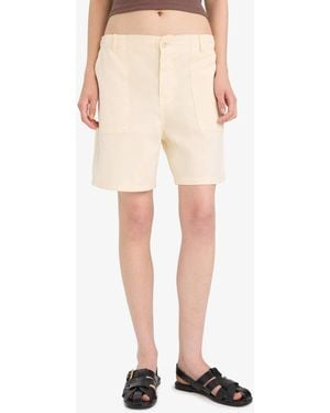 Defacto Coool Normale Taille Kurze Bein Gabardine Shorts F3318Ax25Sm Für Damen - Natur