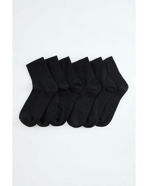 Edit by Trendyol Schwarze 6-Teilige -College- Und Tennissocken Aus Baumwolle –