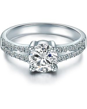 Trilani Silberring Ring Sterling Silber Zirkonia Weiß Für Damen - Grau