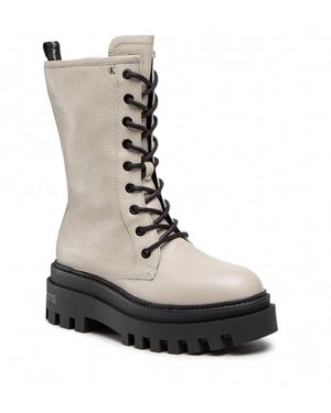 Calvin Klein Flatform High Chelsea Mid Stiefel Yw0Yw00843 Für Damen - Weiß