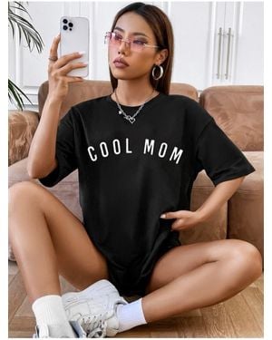 My Blog Cooles Mutter-T-Shirt Mit Aufdruck „Mom“ Für Damen - Schwarz