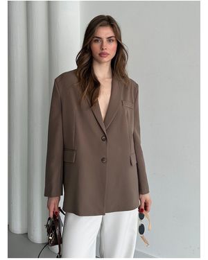 Laluvia Braune Washington Blazerjacke – 7318 Für Damen
