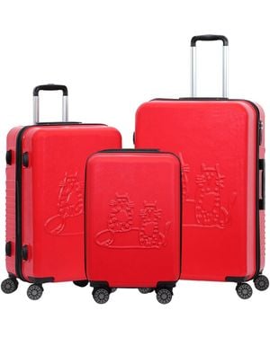 BIGGDESIGN Katzen Rotes 3-Teiliges Kofferset