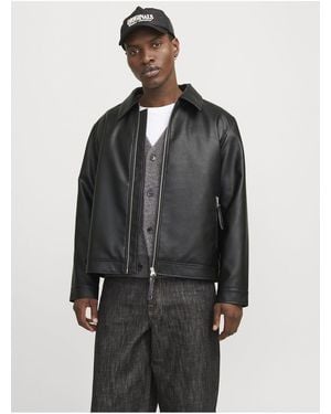 Jack & Jones Kunstlederjacke Kunstlederjacke Für Herren - Schwarz