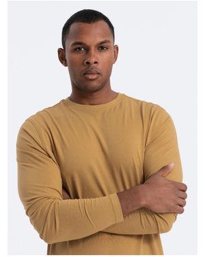 Ombre Basic Longsleeve Mit Rundhalsausschnitt Senf V10 Xxl Für Herren - Braun