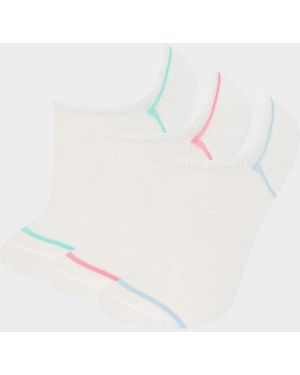 Defacto 3-Teilige Sneaker-Socken Aus Baumwolle E2088Axns Für Damen - Weiß