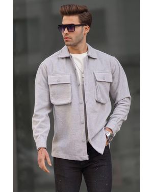 Madmext Graues Oversize Holzfällerhemd Für Herren