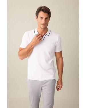 Defacto Modern Fit Kurzarm Tricot Polo T-Shirt C4984Ax24Sm Für Herren - Weiß