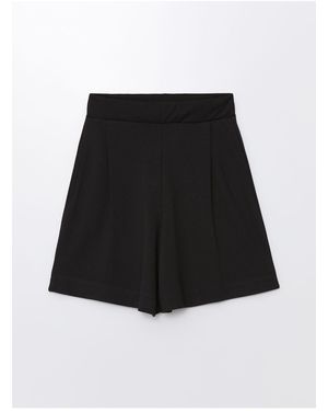 LC Waikiki Gerade Shorts – Elastische Taille Für Damen - Schwarz