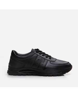 Hotiç Schwarze Sneakers Aus Echtem Leder Für Herren