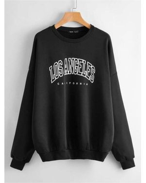My Blog Schwarzes, Bedrucktes Oversize-Sweatshirt Mit Los Angeles-Motiv Für Damen