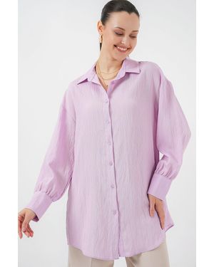 Bigdart Tunika Mit Linie, Langes Hemd Für Damen - Lila
