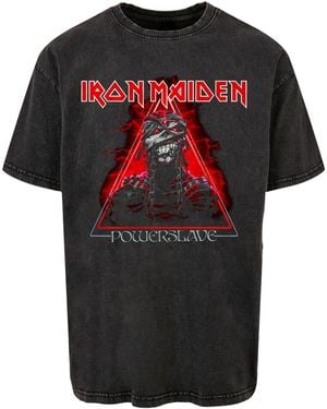 Merchcode Powerslave Mummy Triangle Acid Washed Oversize-T-Shirt Für Herren - Schwarz