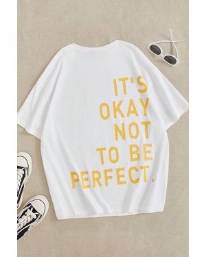 uyguntarz T-Shirt Mit Aufdruck „It's Okay“ - Weiß