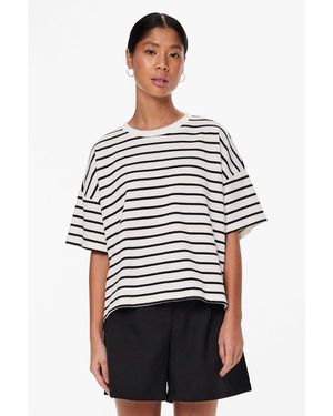 Pieces Pcchilli Summer 2/4 Sweat Stripe Noos Bc Für Damen - Rot